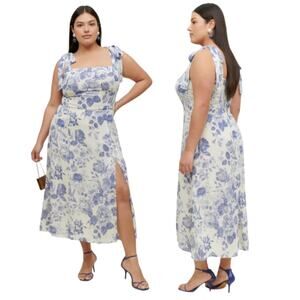 Reformation Blue Floral Midi Dress
